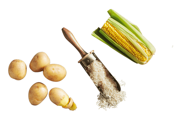 Zutaten-Kartoffeln-Reis-Mais